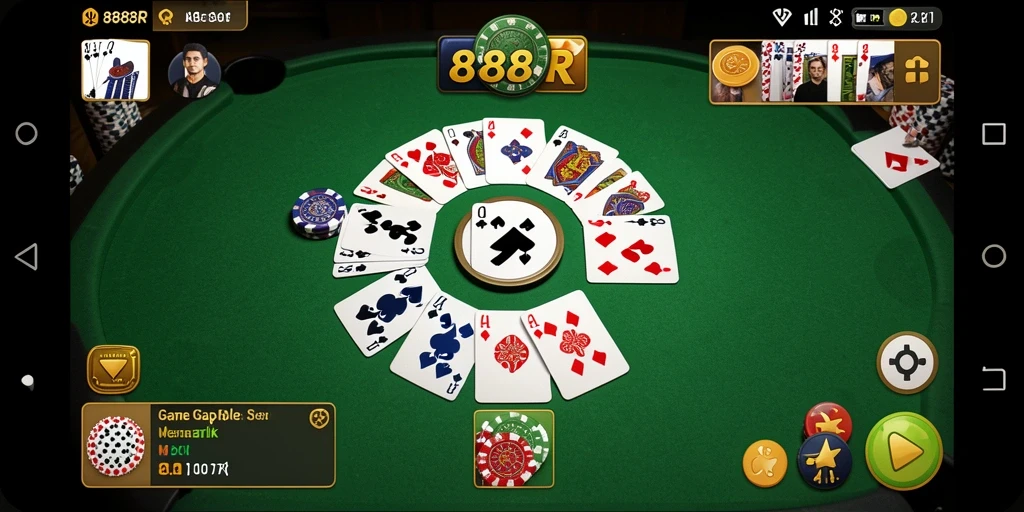 Tampilan gameplay seru dalam permainan Gaple 888R yang menarik.