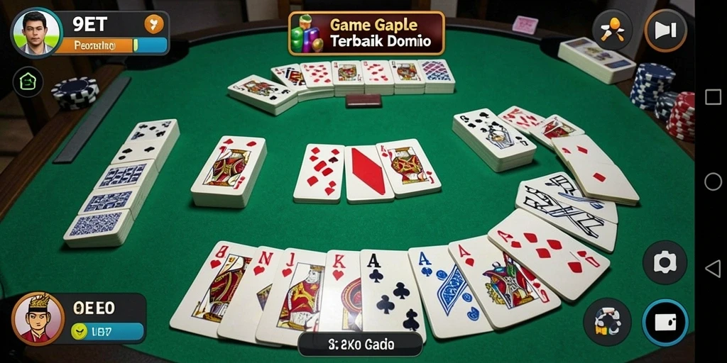 Screenshot gameplay 9ET yang menunjukkan aksi seru Gaple.
