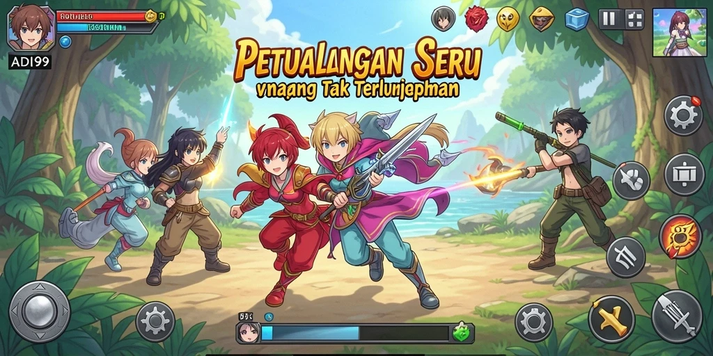 Screenshot gameplay ADI99 menampilkan aksi karakter dalam pertarungan seru.