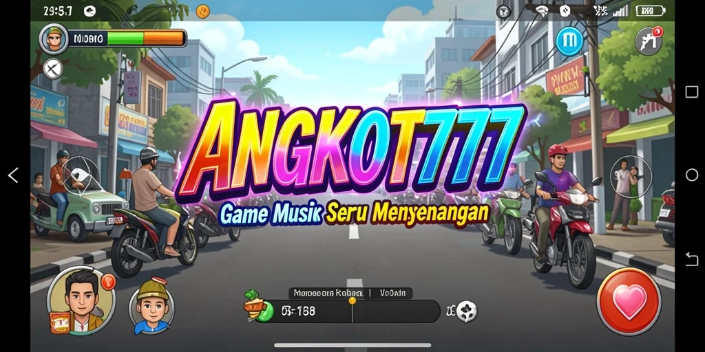 Tampilan gameplay seru dalam ANGKOT777 yang menampilkan permainan musik.