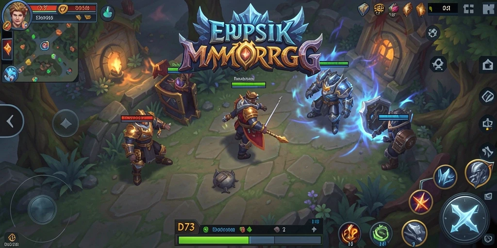 Screenshot utama D73 menampilkan aksi seru dalam dunia MMORPG.