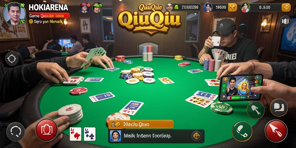 Tampilan gameplay seru HOKIARENA dalam QiuQiu.