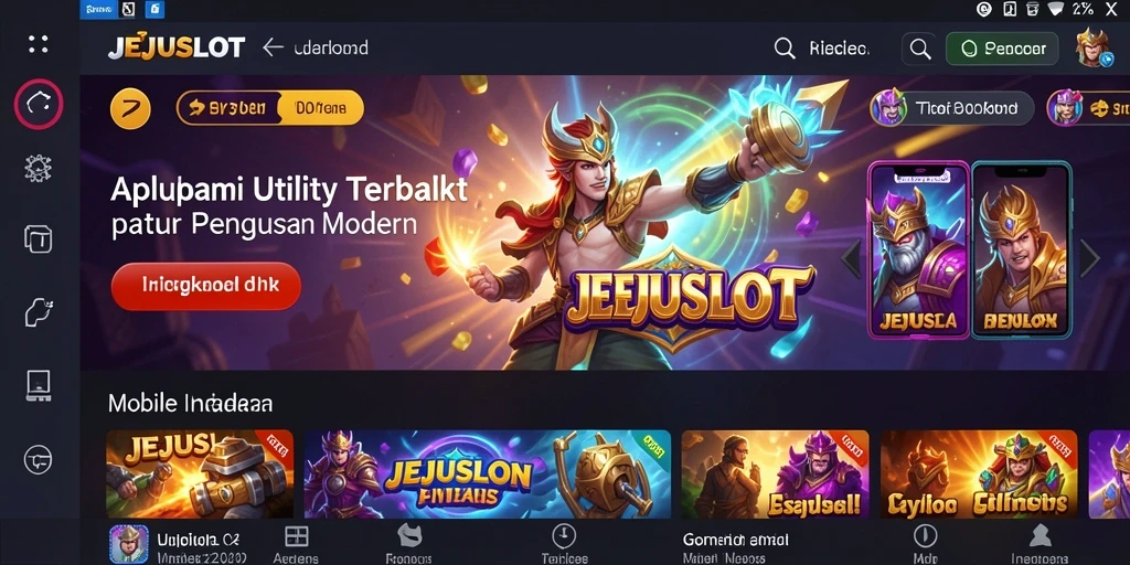 Tampilan tampilan aplikasi Utility JEJUSLOT yang modern dan praktis.