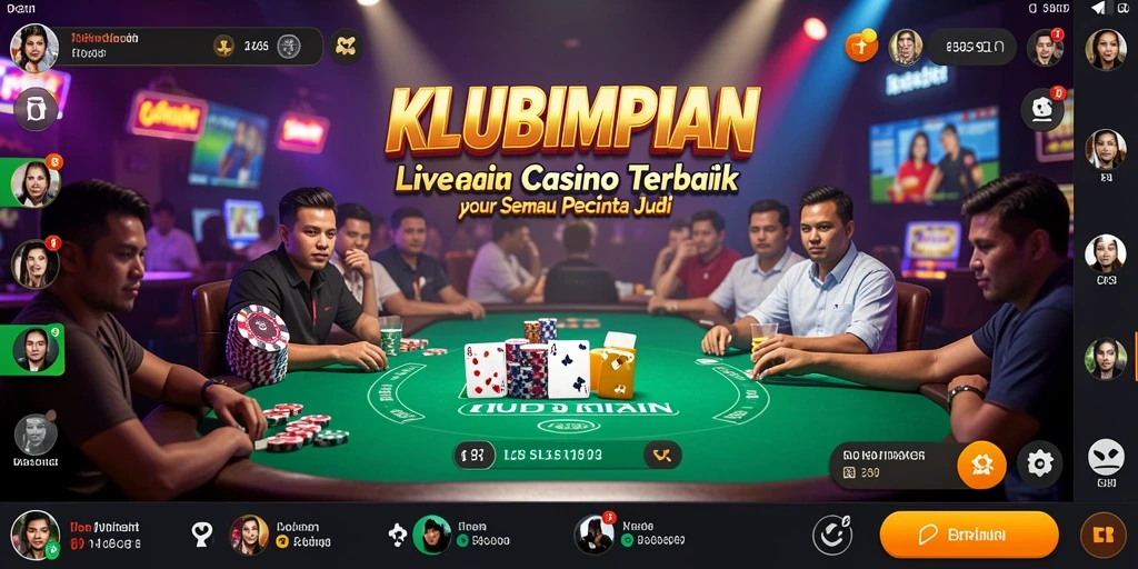 Tampilan gameplay menarik di KLUBIMPIAN dengan dealer langsung.
