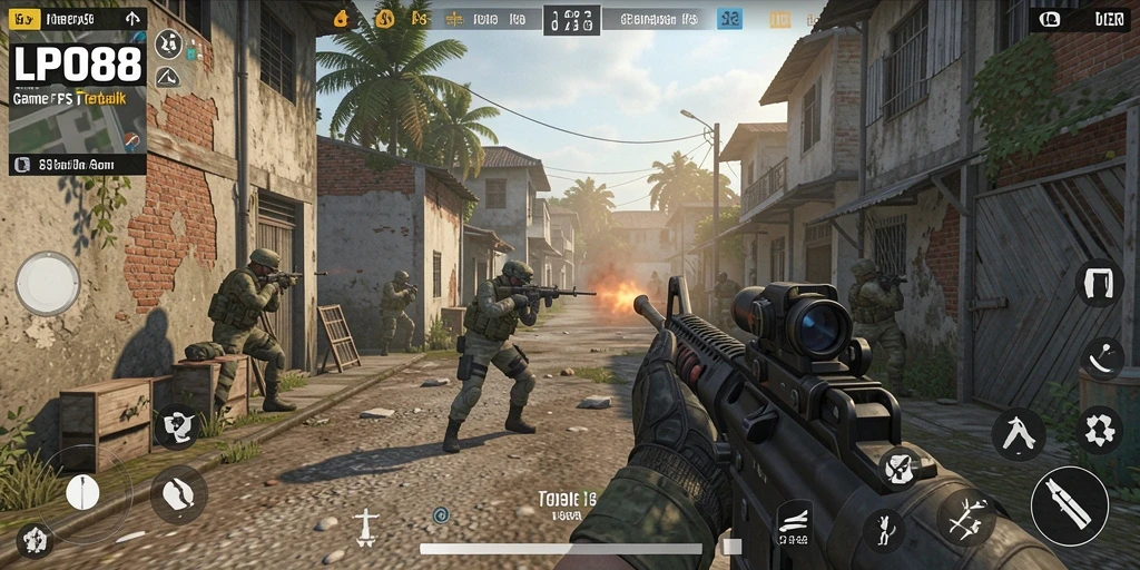 Tampilan gameplay mendebarkan dalam LPO88 di medan perang.