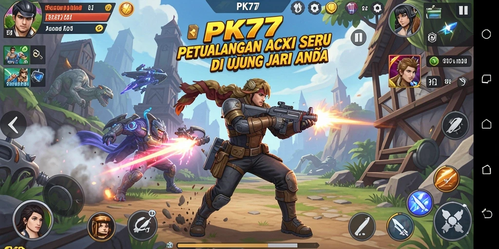 Tangkapan layar PK77 menampilkan aksi epic dalam gameplay yang mendebarkan.