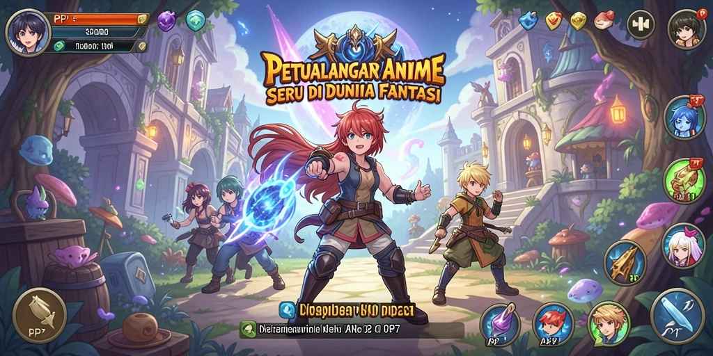 Tangkapan layar menampilkan aksi seru dalam permainan Anime PP7.