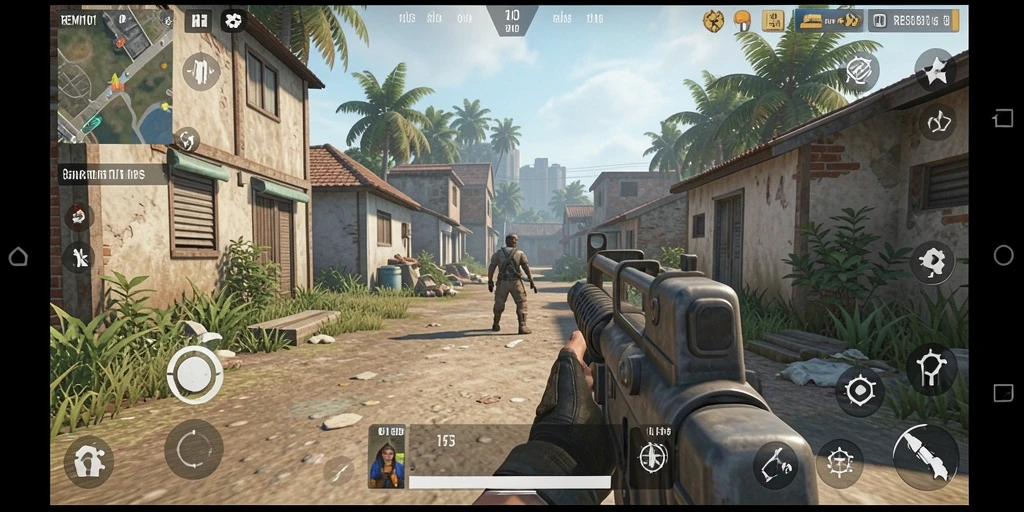 Tampilan gameplay seru dari REMI101 dengan aksi pertarungan TPS.