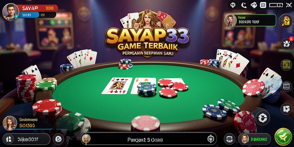 Screenshot utama SAYAP33 menampilkan gameplay seru dan interaktif dalam permainan Poker.