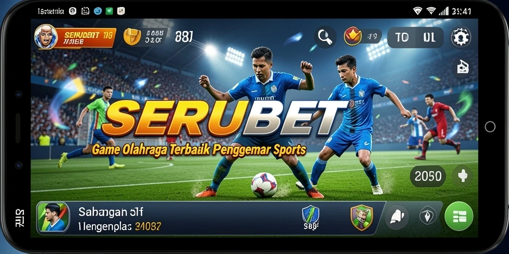 Tampilan gameplay SERUBET dengan olahraga seru dan grafis menarik.