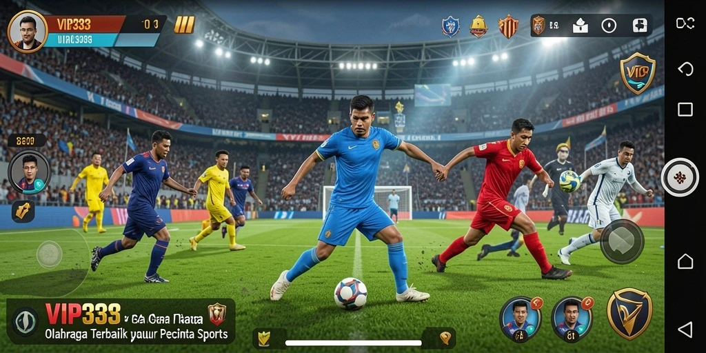 Tampilan gameplay menarik yang menunjukkan aksi olahraga real-time.