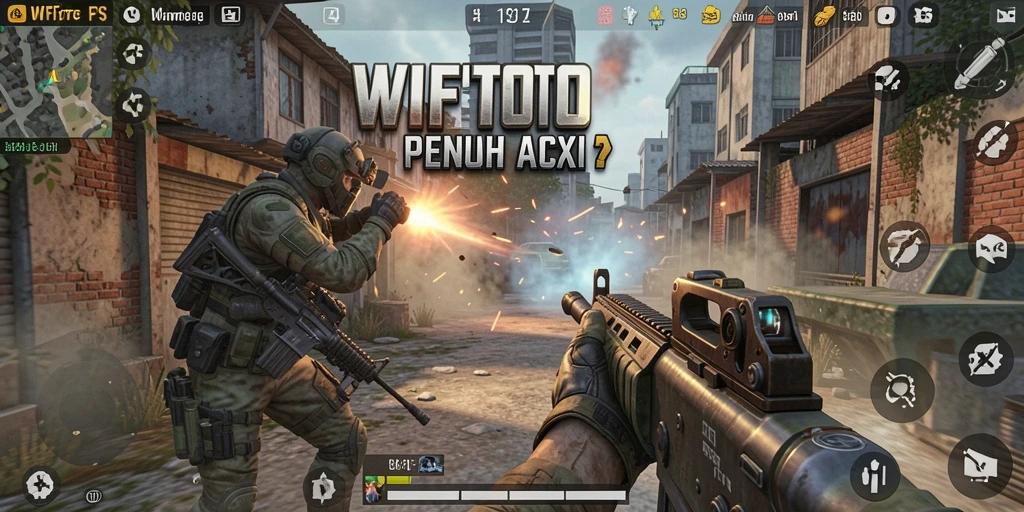 Tampilan seru gameplay WIFITOTO saat di tengah pertempuran FPS.
